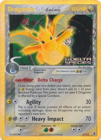 Dragonite (3/113) (Delta Species) (Stamped) [EX: Delta Species] 