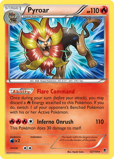 Pyroar(12/119) (Cosmos Holo) (Blister Exclusive) [XY: Phantom Forces] 