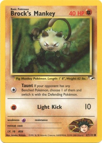 Brock's Mankey (67/132) [Gym Heroes Unlimited] 