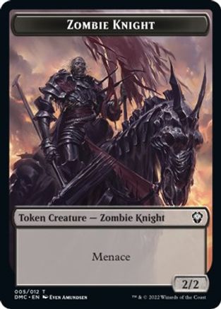 Zombie Knight // Goblin Double-Sided Token [Dominaria United Commander Tokens] 