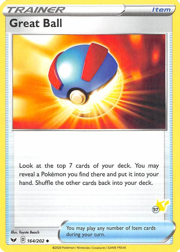 Great Ball (164/202) (Pikachu Stamp #57) [Battle Academy 2022] 