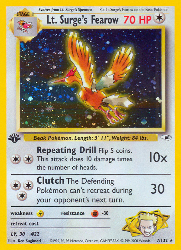 Lt. Surge's Fearow (7/132) [Gym Heroes 1st Edition] 