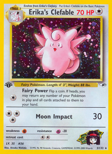 Erika's Clefable (3/132) [Gym Heroes 1st Edition] 