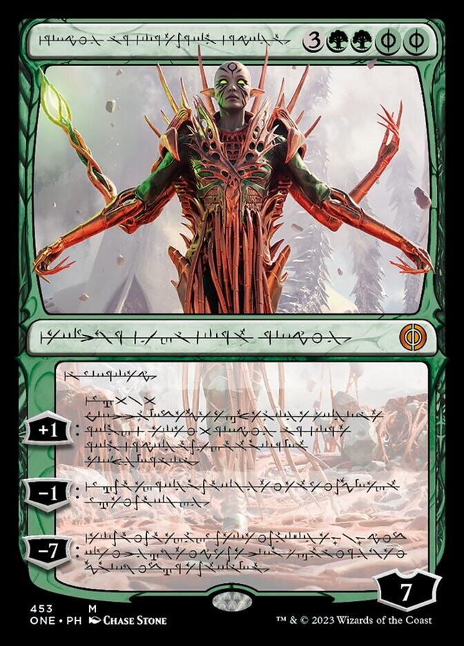 Nissa, Ascended Animist (Phyrexian Step-and-Compleat Foil) [Phyrexia: All Will Be One] 