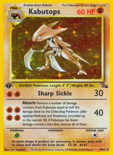 Kabutops (9/62) [Fossil 1st Edition] 