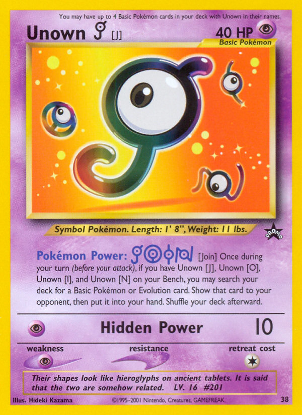 Unown [J] (38) [Wizards of the Coast: Black Star Promos] 