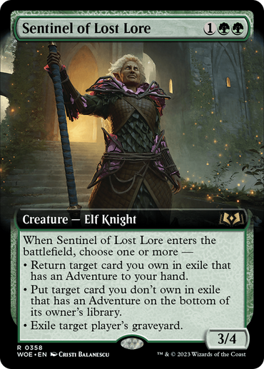 Sentinel of Lost Lore (Extended Art) [Wilds of Eldraine] 