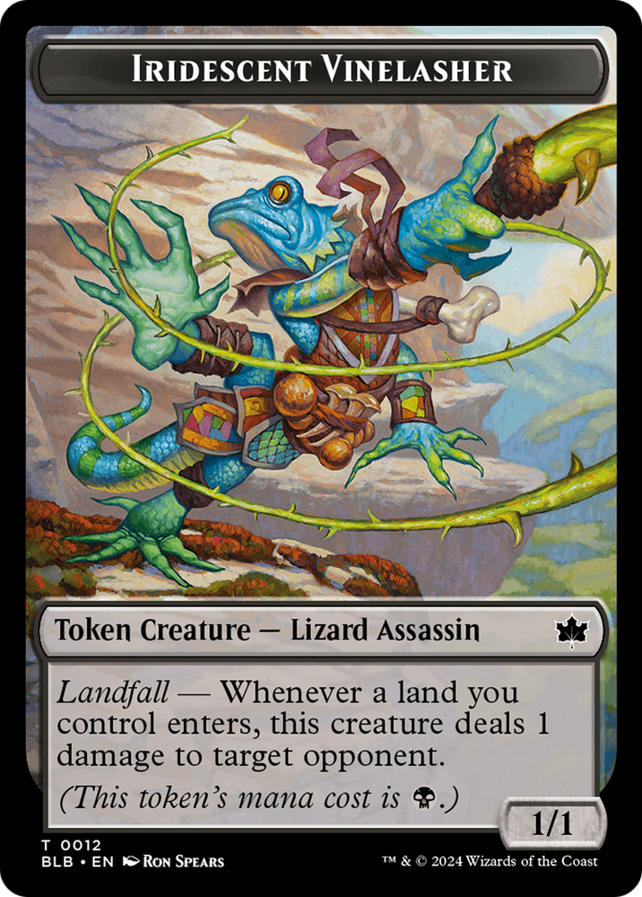 Fish // Iridescent Vinelasher Double-Sided Token [Bloomburrow Tokens] 