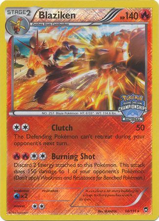 Blaziken (14/111) (National Championship Promo) [XY: Furious Fists] 