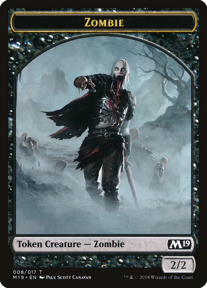 Knight // Zombie Double-Sided Token (Game Night) [Core Set 2019 Tokens] 
