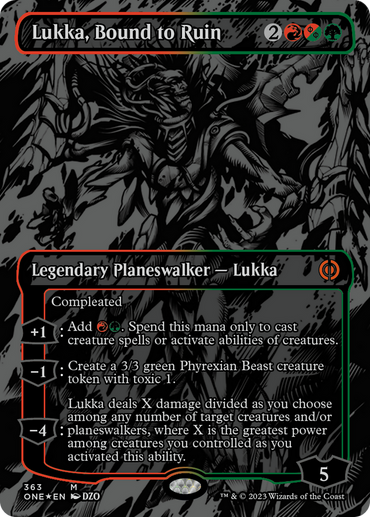 Lukka, Bound to Ruin (Oil Slick Raised Foil) [Phyrexia: All Will Be One] 