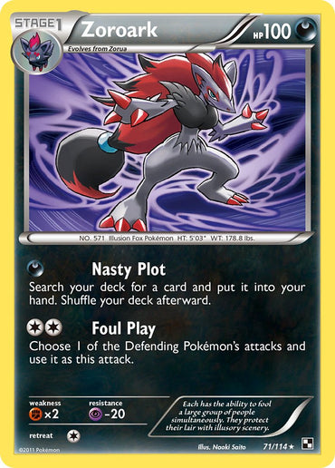 Zoroark (71/114) (Cracked Ice Holo) (Blister Exclusive) [Black &amp; White: Base Set] 