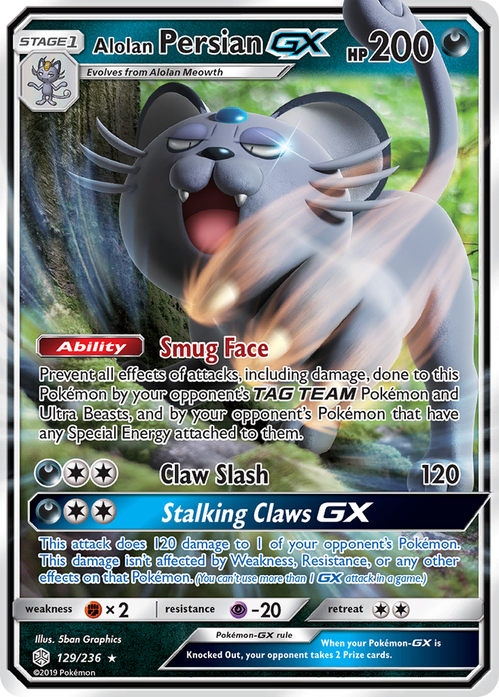 Alolan Persian GX (129/236) [Sun &amp; Moon: Cosmic Eclipse] 