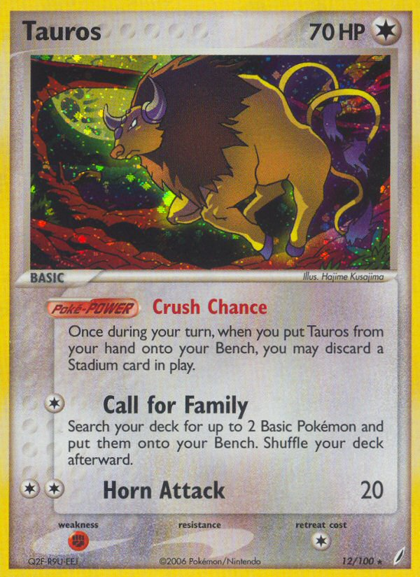 Tauros (12/100) [EX: Crystal Guardians] 