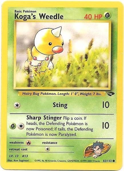 Koga's Weedle (82/132) [Gym Challenge Unlimited] 