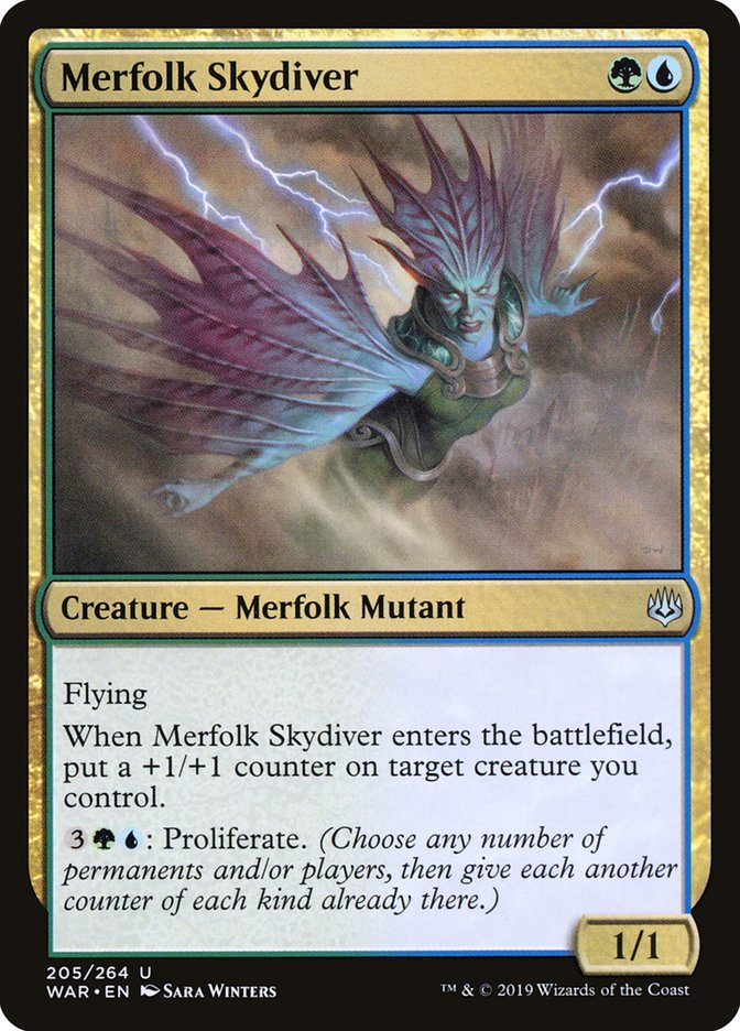 Merfolk Skydiver [War of the Spark] 