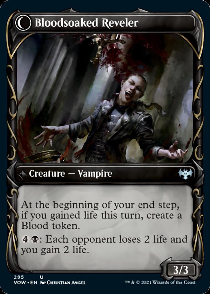 Restless Bloodseeker // Bloodsoaked Reveler (Showcase Fang Frame) [Innistrad: Crimson Vow] 