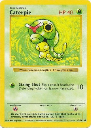 Caterpie (45/102) [Base Set Shadowless Unlimited] 