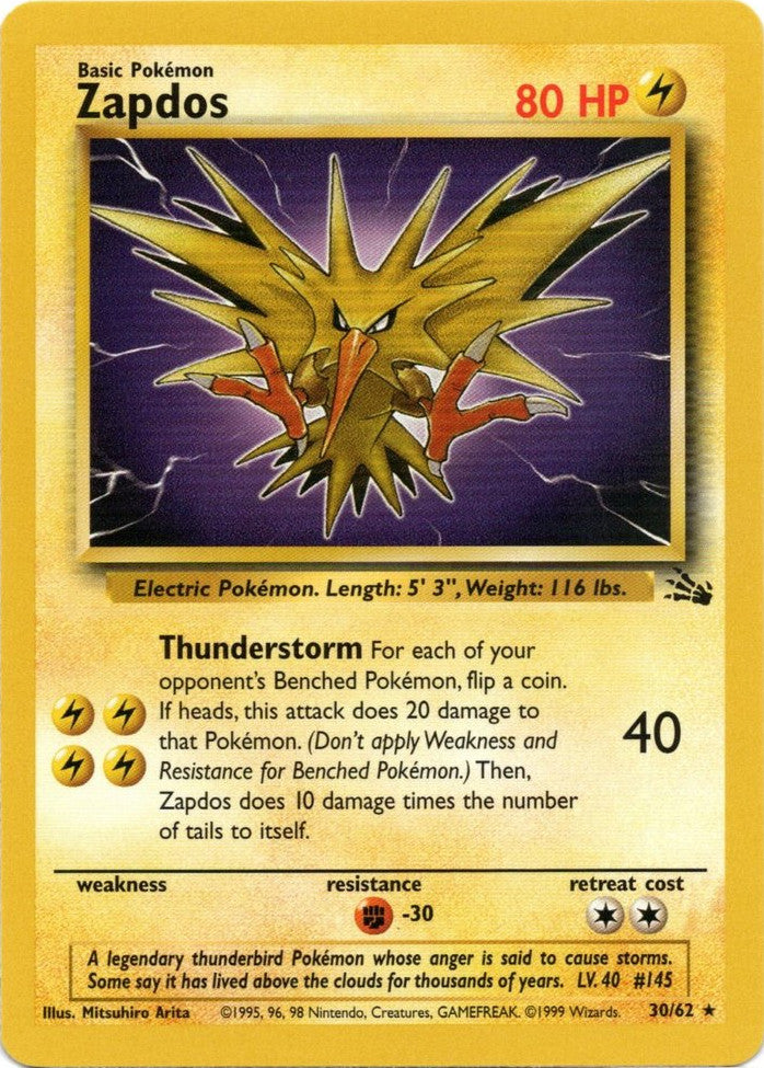 Zapdos (30/62) [Fossil Unlimited] 