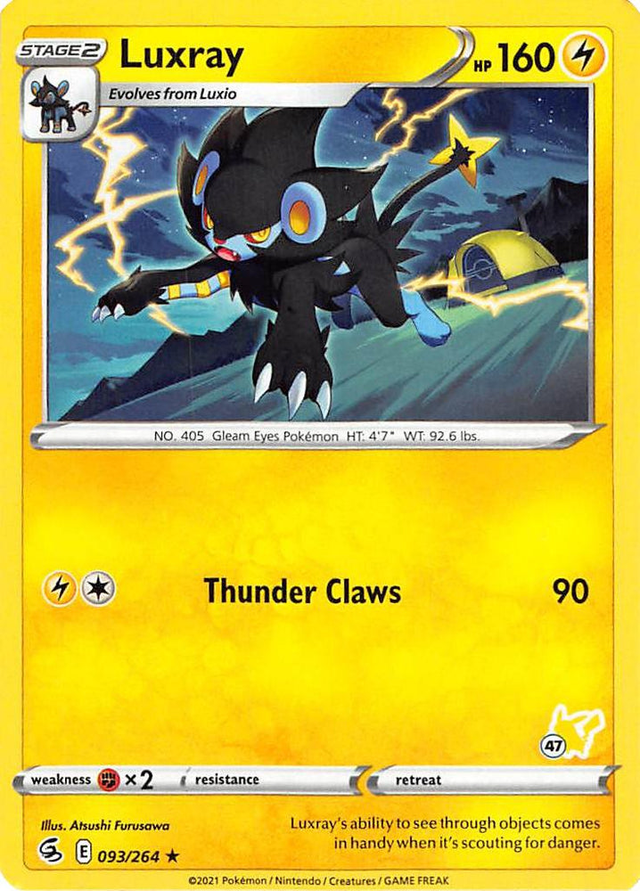 Luxray (093/264) (Pikachu Stamp #47) [Battle Academy 2022] 