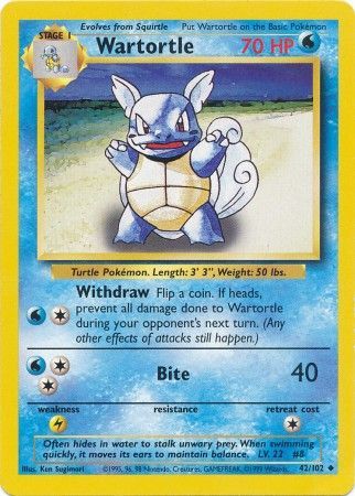 Wartortle (42/102) [Base Set Unlimited] 