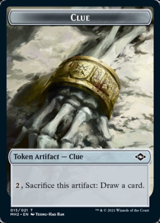 Beast // Clue (15) Double-Sided Token [Modern Horizons 2 Tokens] 