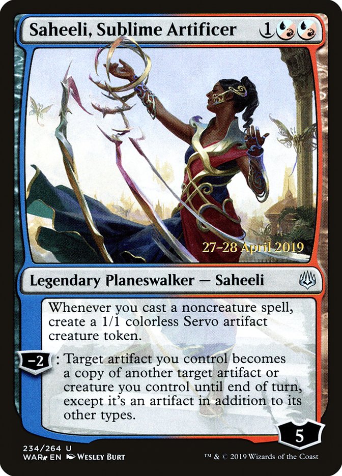 Saheeli, Sublime Artificer [War of the Spark Prerelease Promos] 