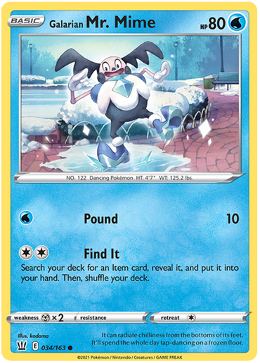 Galarian Mr. Mime (034/163) [Sword &amp; Shield: Battle Styles] 