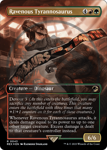 Ravenous Tyrannosaurus (Emblem) (Borderless) [Jurassic World Collection Tokens] 