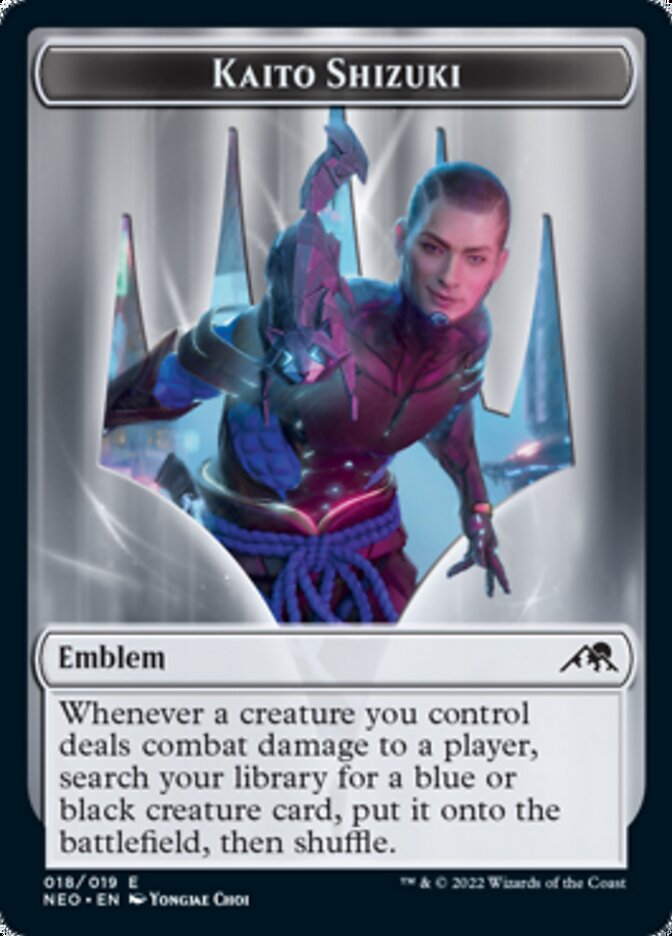 Samurai // Kaito Shizuki Emblem Double-Sided Token [Kamigawa: Neon Dynasty Tokens] 