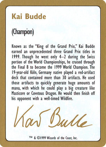 Kai Budde Bio [World Championship Decks 1999] 