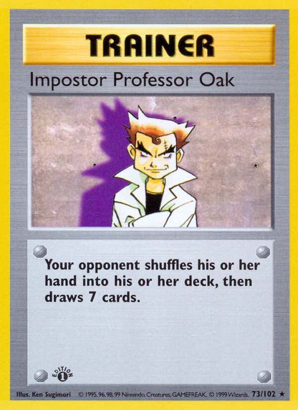 Impostor Professor Oak (73/102) (Shadowless) [Base Set 1st Edition] 
