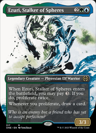 Ezuri, Stalker of Spheres (Borderless Ichor) [Phyrexia: All Will Be One] 