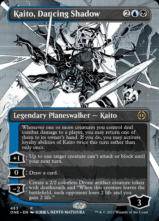 Kaito, Dancing Shadow (Borderless Manga Step-and-Compleat Foil) [Phyrexia: All Will Be One] 