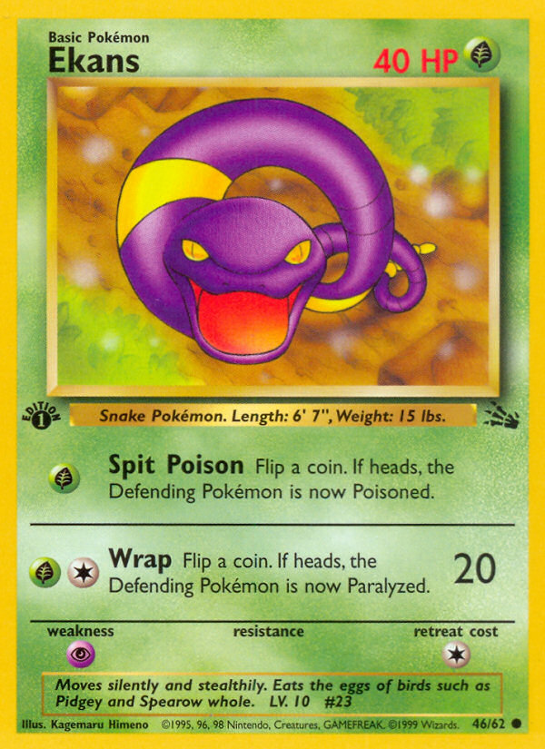 Ekans (46/62) [Fossil 1st Edition] 
