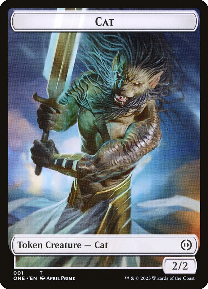 Phyrexian Goblin // Cat Double-Sided Token [Phyrexia: All Will Be One Tokens] 