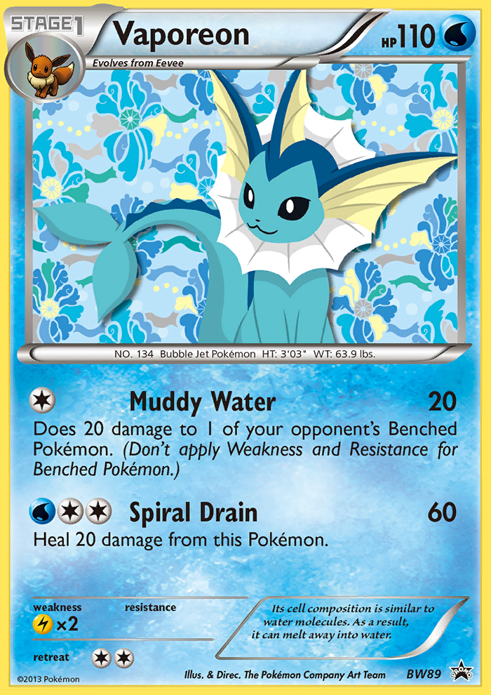 Vaporeon (BW89) [Black &amp; White: Black Star Promos] 