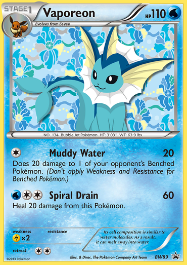 Vaporeon (BW89) [Black &amp; White: Black Star Promos] 