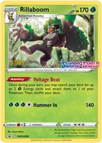 Rillaboom (SWSH006) (Staff Prerelease Promo) [Sword &amp; Shield: Black Star Promos] 
