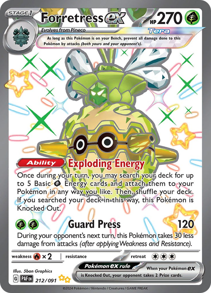 Forretress ex (212/091) [Scarlet &amp; Violet: Paldean Fates] 