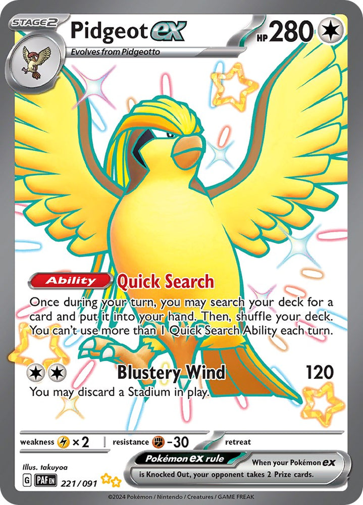 Pidgeot ex (221/091) [Scarlet &amp; Violet: Paldean Fates] 