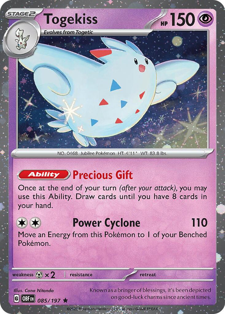 Togekiss (085/197) (Cosmos Holo) [Scarlet &amp; Violet: Obsidian Flames] 