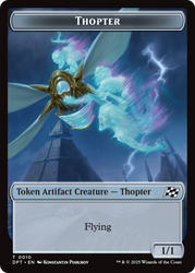 Golem (0014) // Thopter (0010) Double-Sided Token [Aetherdrift Commander Tokens]