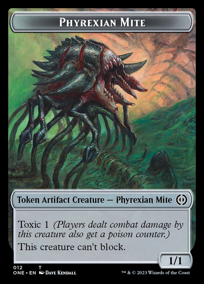Rebel // Phyrexian Mite (012) Double-Sided Token [Phyrexia: All Will Be One Tokens] 