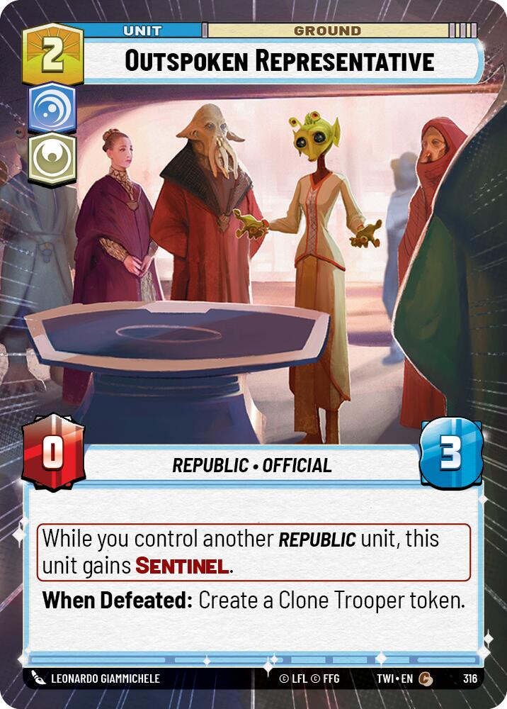 Outspoken Representative (316) (Hyperspace) (316) [Twilight of the Republic]