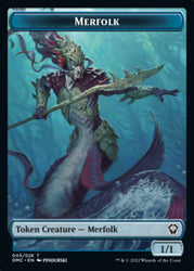 Bird (002) // Merfolk Double-Sided Token [Dominaria United Tokens] 