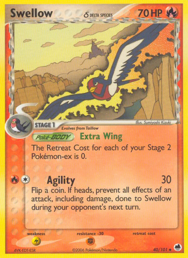 Swellow (40/101) (Delta Species) [EX: Dragon Frontiers] 