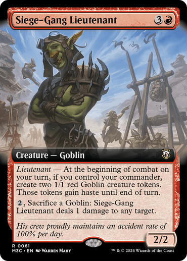 Siege-Gang Lieutenant (Extended Art) [Modern Horizons 3 Commander] 