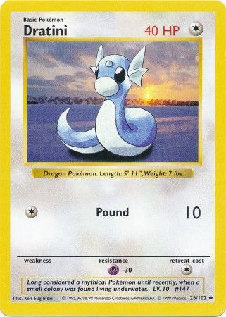 Dratini (26/102) [Base Set Shadowless Unlimited] 