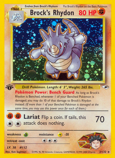 Brock's Rhydon (2/132) [Gym Heroes 1st Edition] 